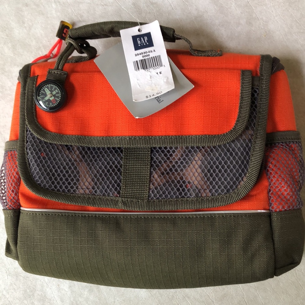Gap Kids Lunchbox Orange Green Camo Pattern 3M Scotchlite Reflective Material